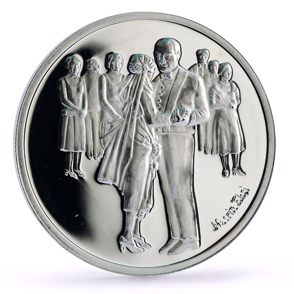 Turkey 3000000 lira 75th Anniversary of Republic Dancing Couple silver coin 1998