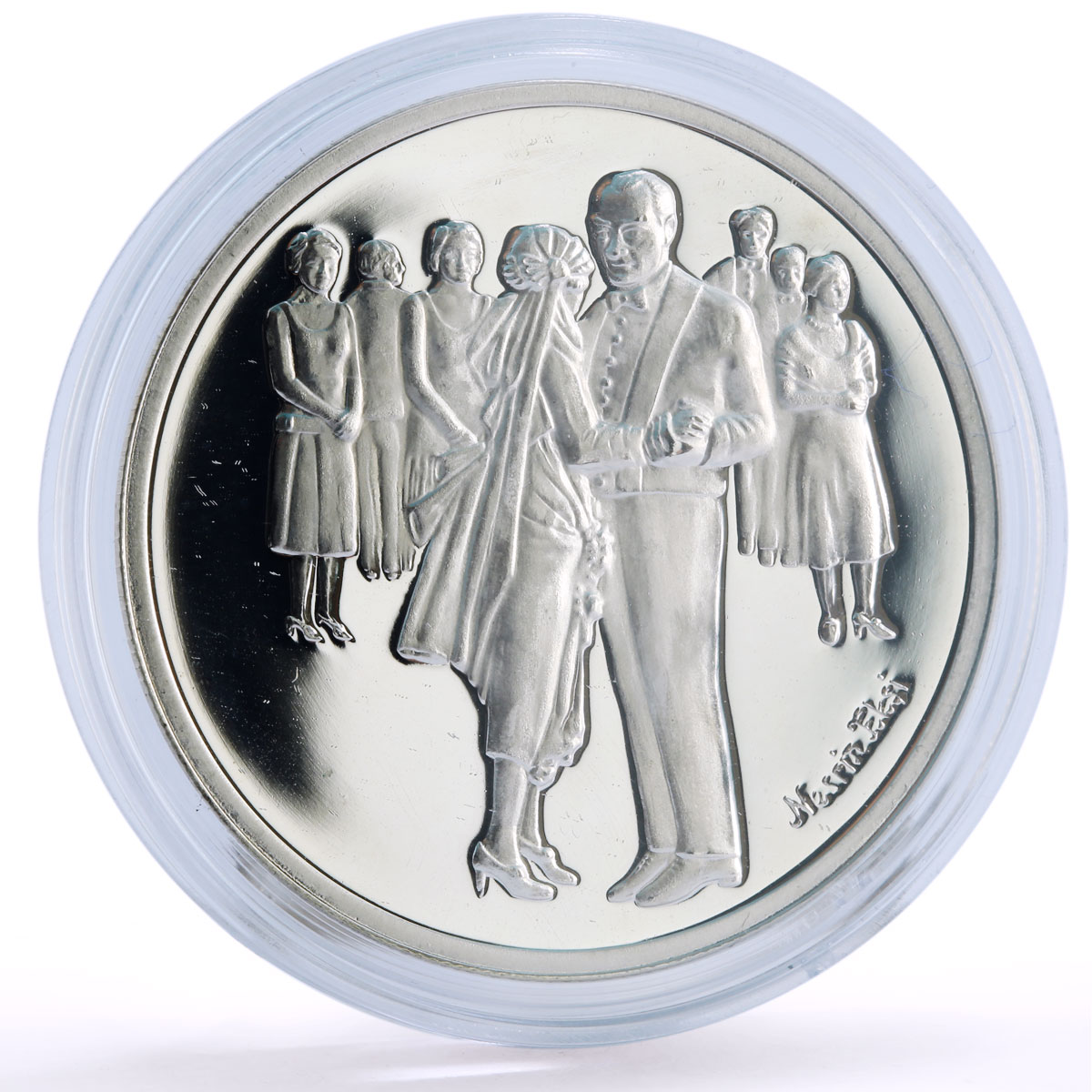 Turkey 3000000 lira 75th Anniversary of Republic Dancing Couple silver coin 1998