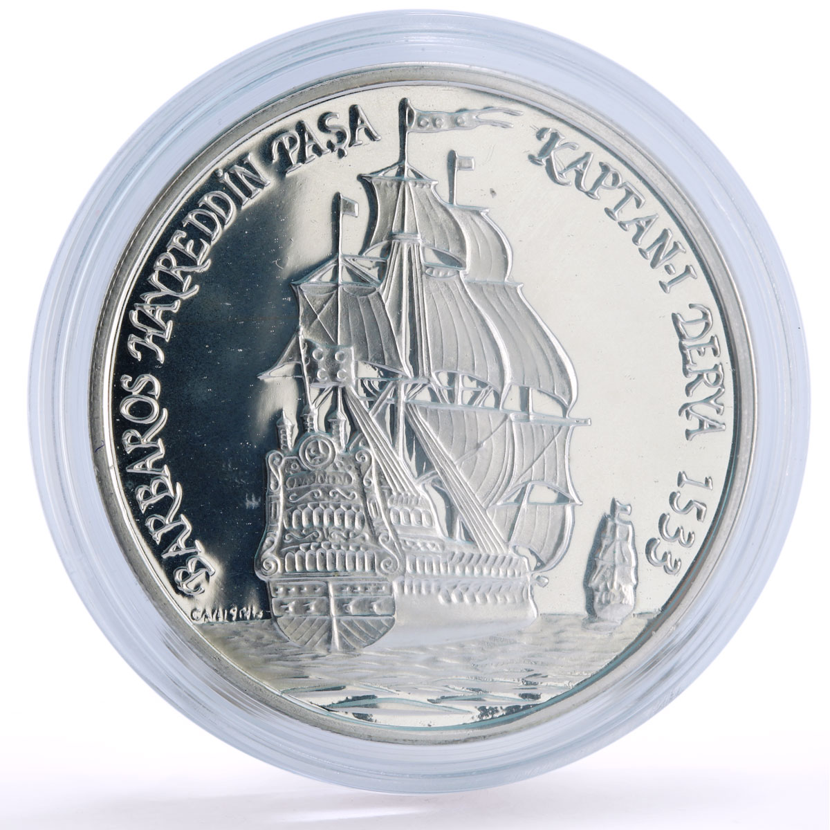 Turkey 15000000 lira Seafaring Barbaros Hayreddin Ship Clipper silver coin 1997