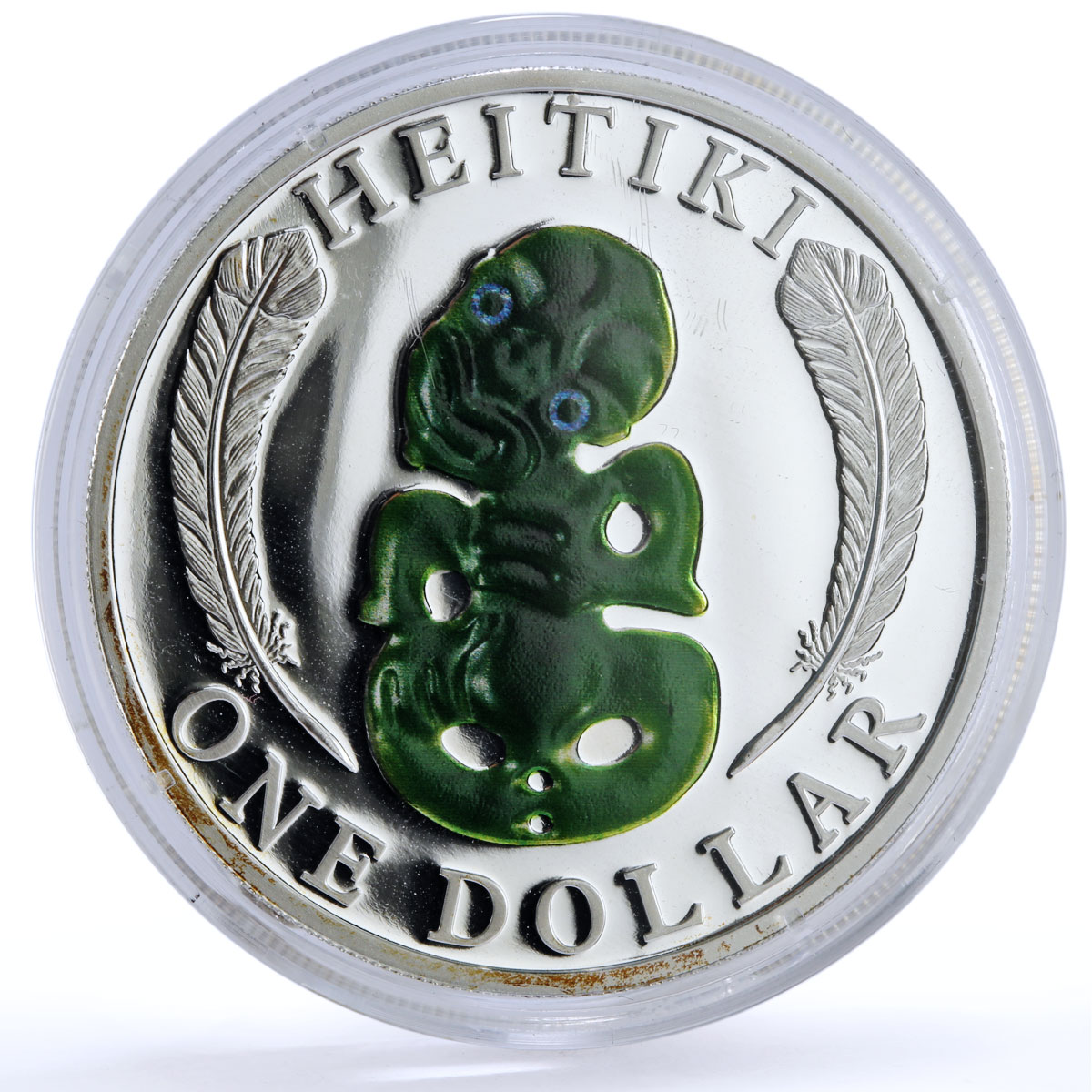 New Zealand 1 dollar Folk Crafts Heitiki Statue Sculpture Art silver coin 2010