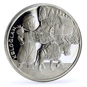 Turkey 50 lira Fairytales Folk Tales Keloglan Donkey Literature silver coin 2009