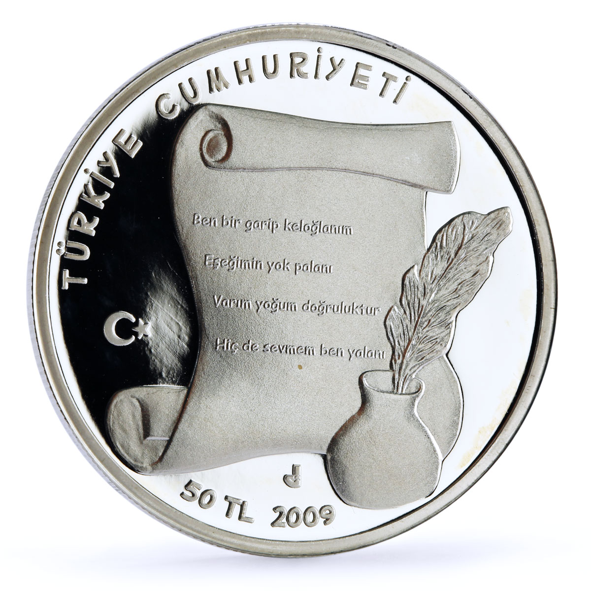 Turkey 50 lira Fairytales Folk Tales Keloglan Donkey Literature silver coin 2009