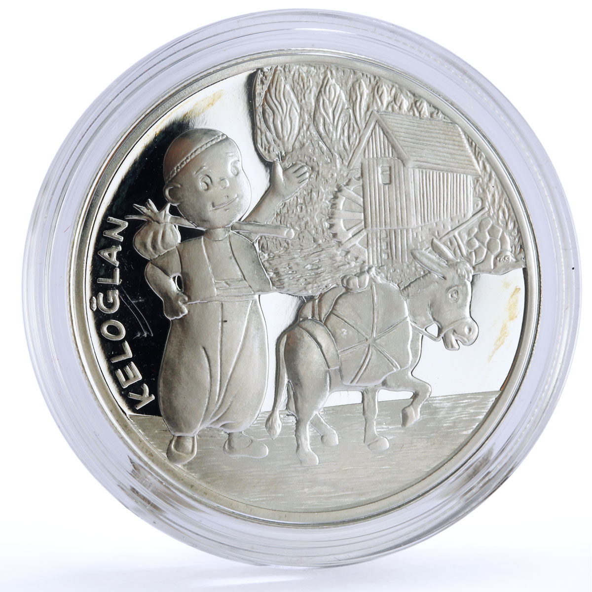 Turkey 50 lira Fairytales Folk Tales Keloglan Donkey Literature silver coin 2009
