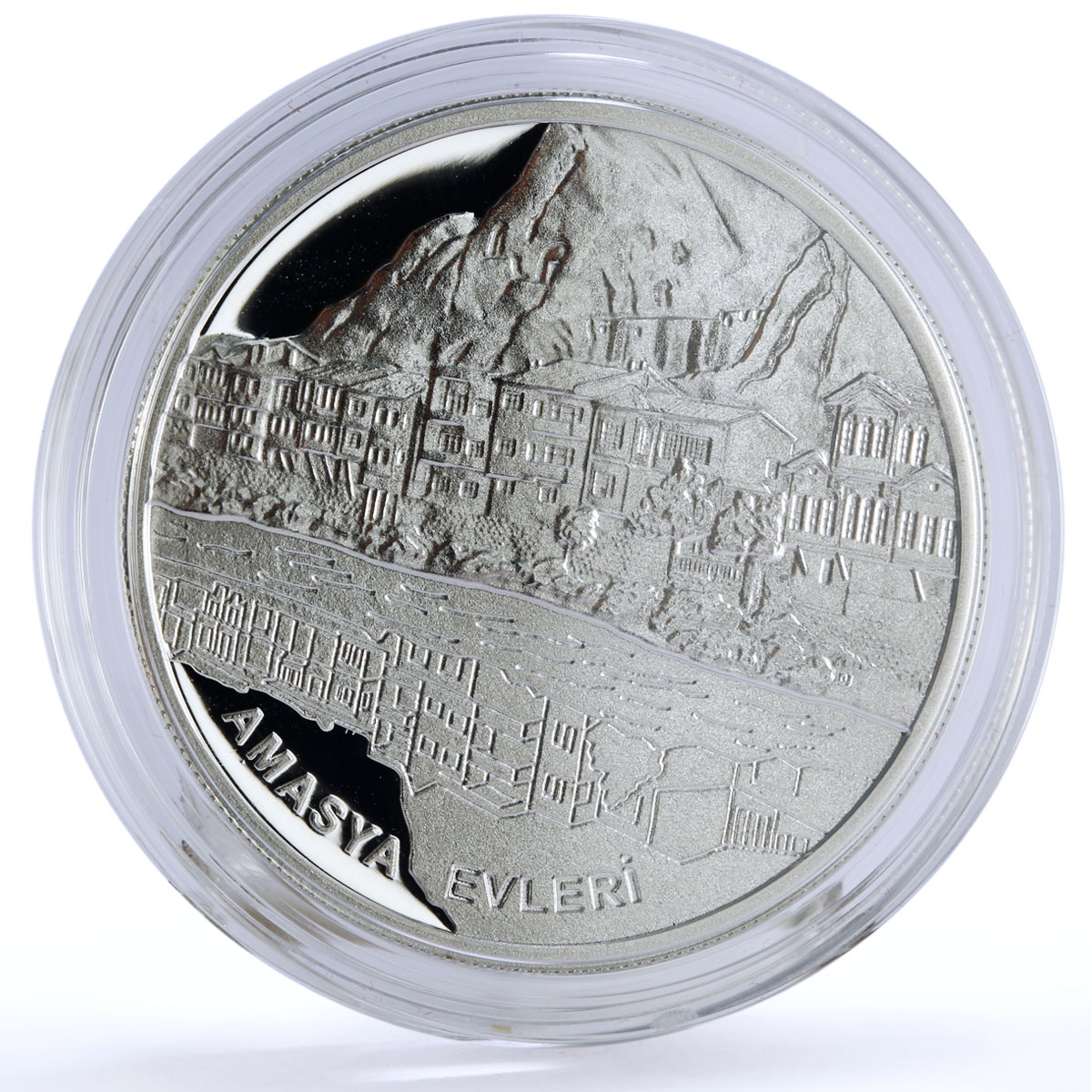 Turkey 20 lira Amasya Evleri City Architecture Landscape proof silver coin 2010