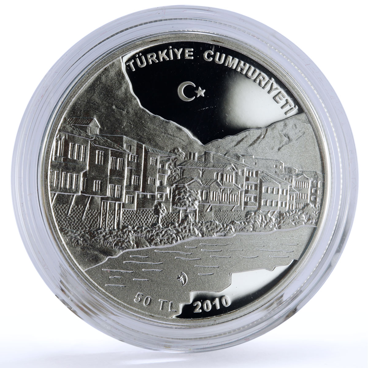 Turkey 20 lira Amasya Evleri City Architecture Landscape proof silver coin 2010