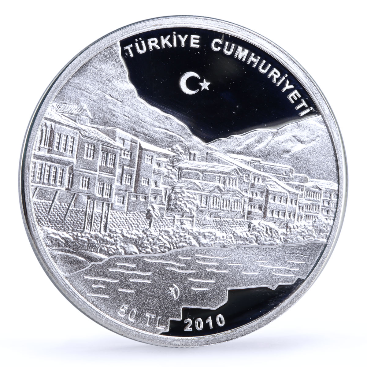 Turkey 20 lira Amasya Evleri City Architecture Landscape proof silver coin 2010