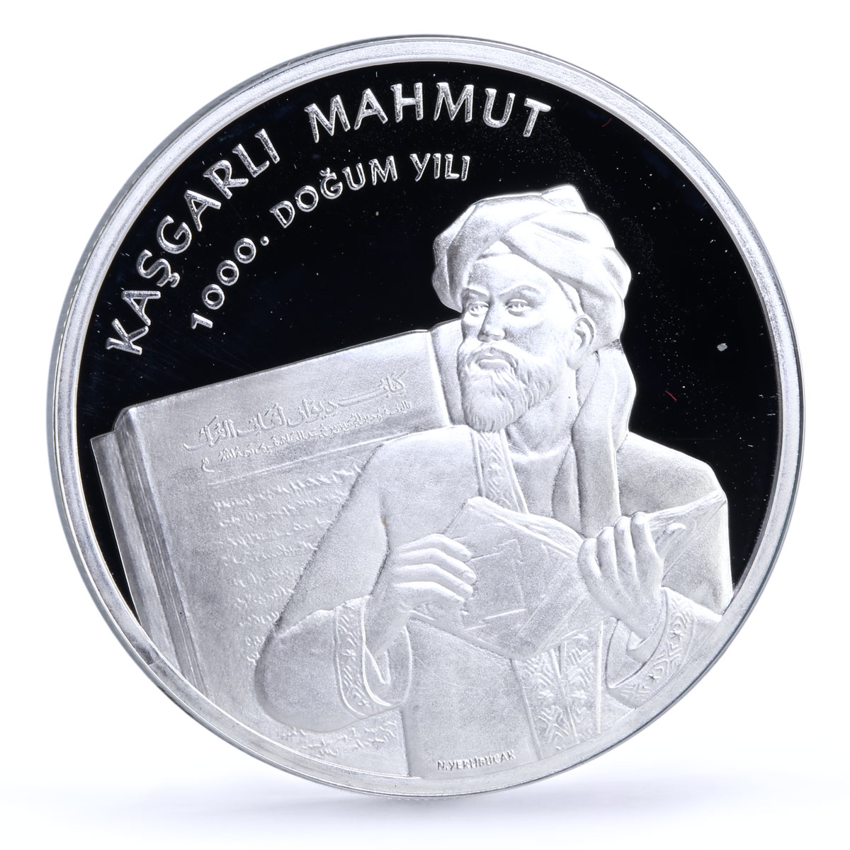 Turkey 35 lira 1000th Anniversary of Kasgarli Mahmut proof silver coin 2008