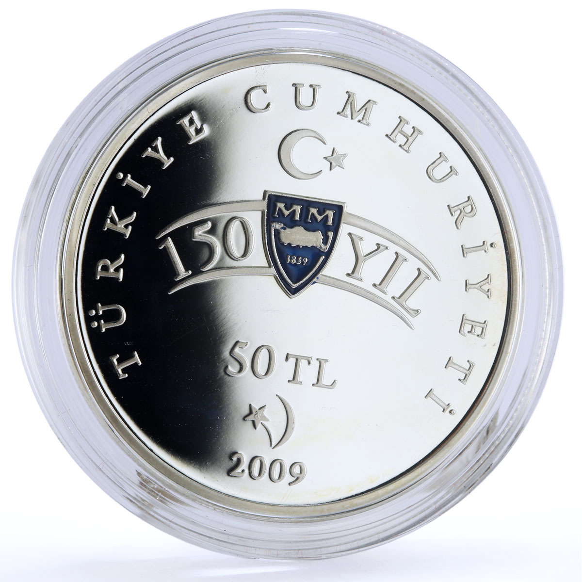 Turkey 50 lira 150 Years of Political Science Faculty in Ankara silver coin 2009