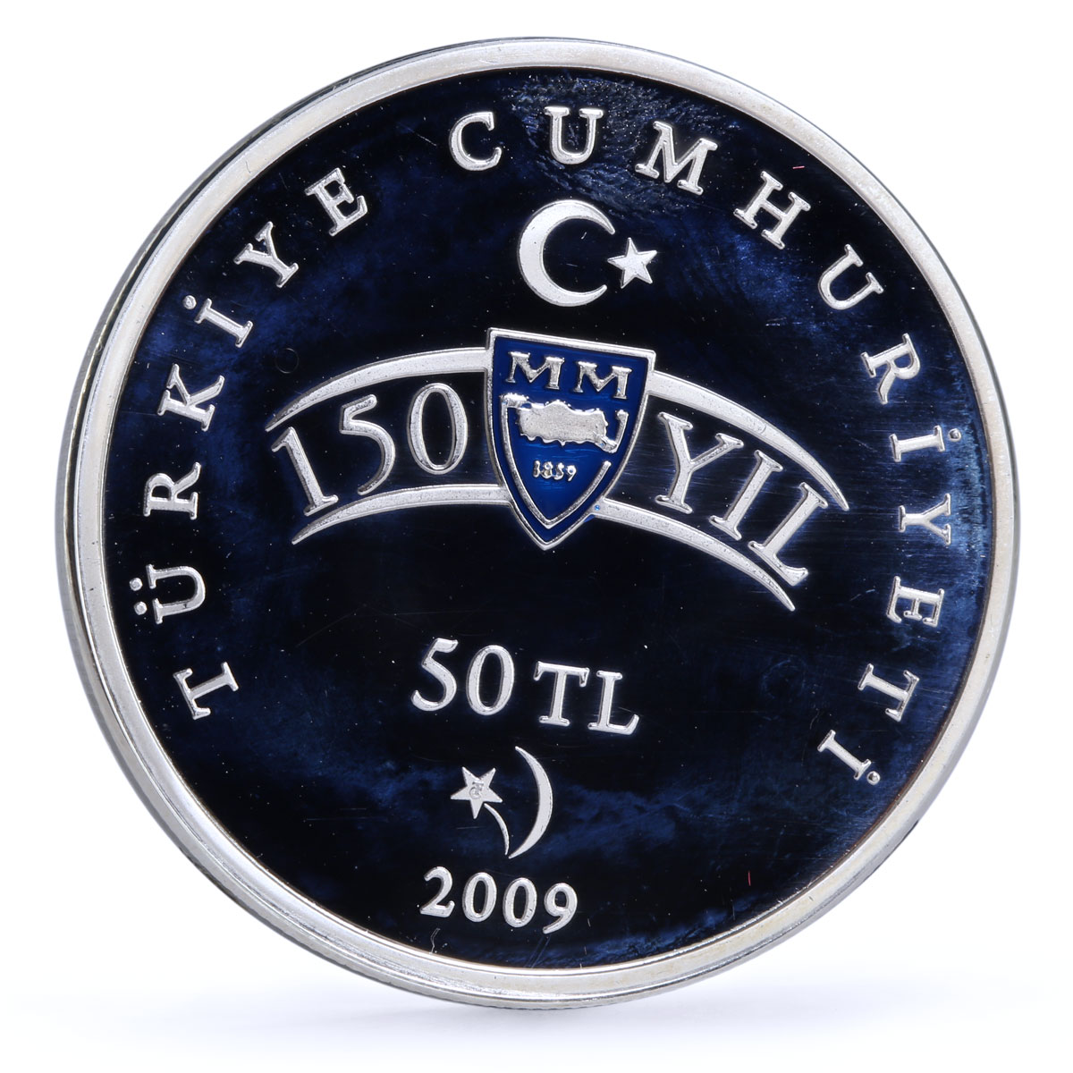 Turkey 50 lira 150 Years of Political Science Faculty in Ankara silver coin 2009
