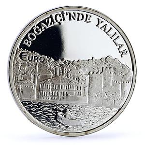 Turkey 10000000 lira Bosphorus Houses City Landscape Boat Ship silver coin 2001