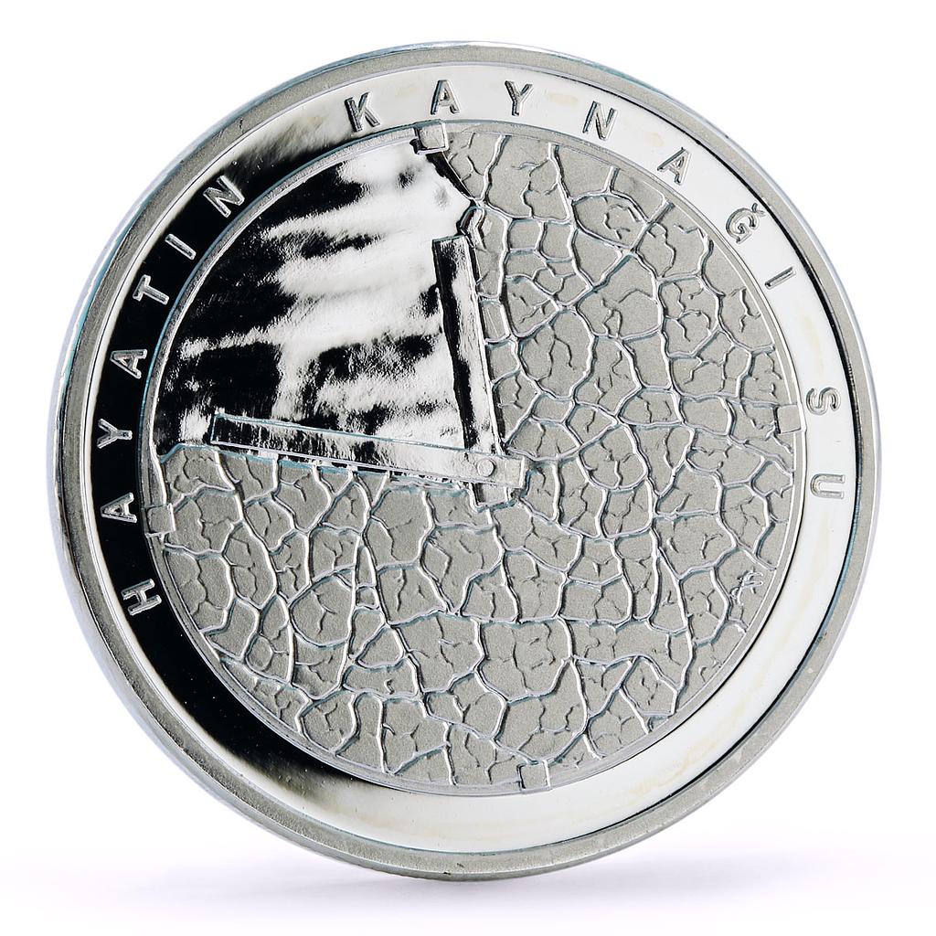 Turkey 50 lira Global Warming Threat Water is Source of Life silver coin 2009