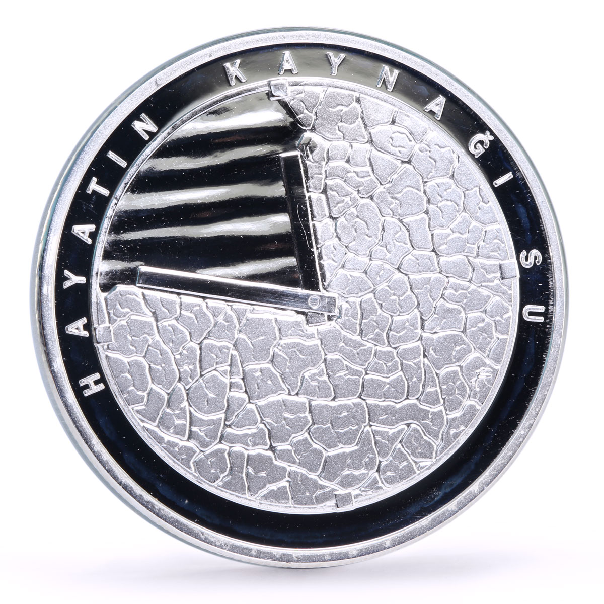 Turkey 50 lira Global Warming Threat Water is Source of Life silver coin 2009