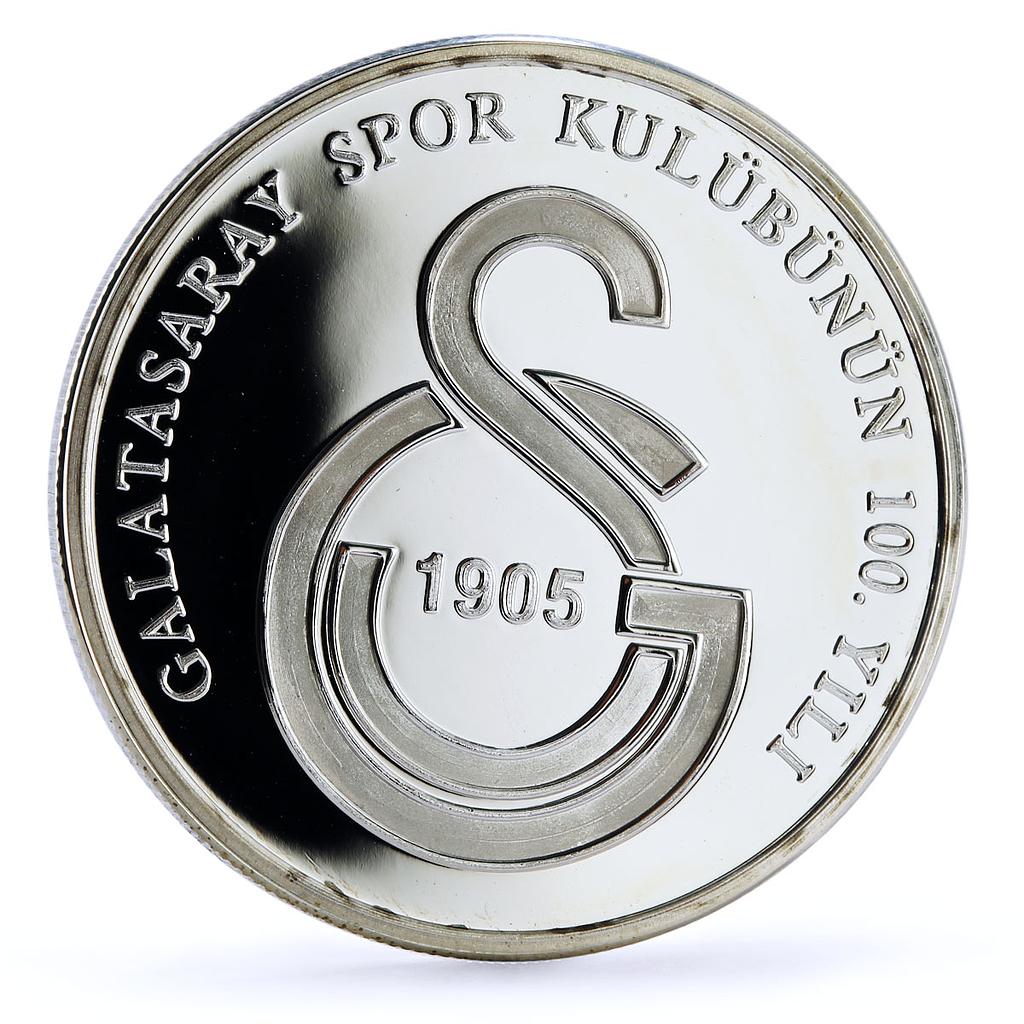 Turkey 20 lira 100th Anniversary of Galatasaray Football Club silver coin 2005