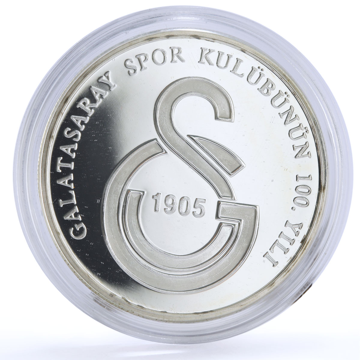 Turkey 20 lira 100th Anniversary of Galatasaray Football Club silver coin 2005