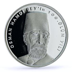 Turkey 50 lira Archaeologist Osman Hamdi Bey Museum Art proof silver coin 2010