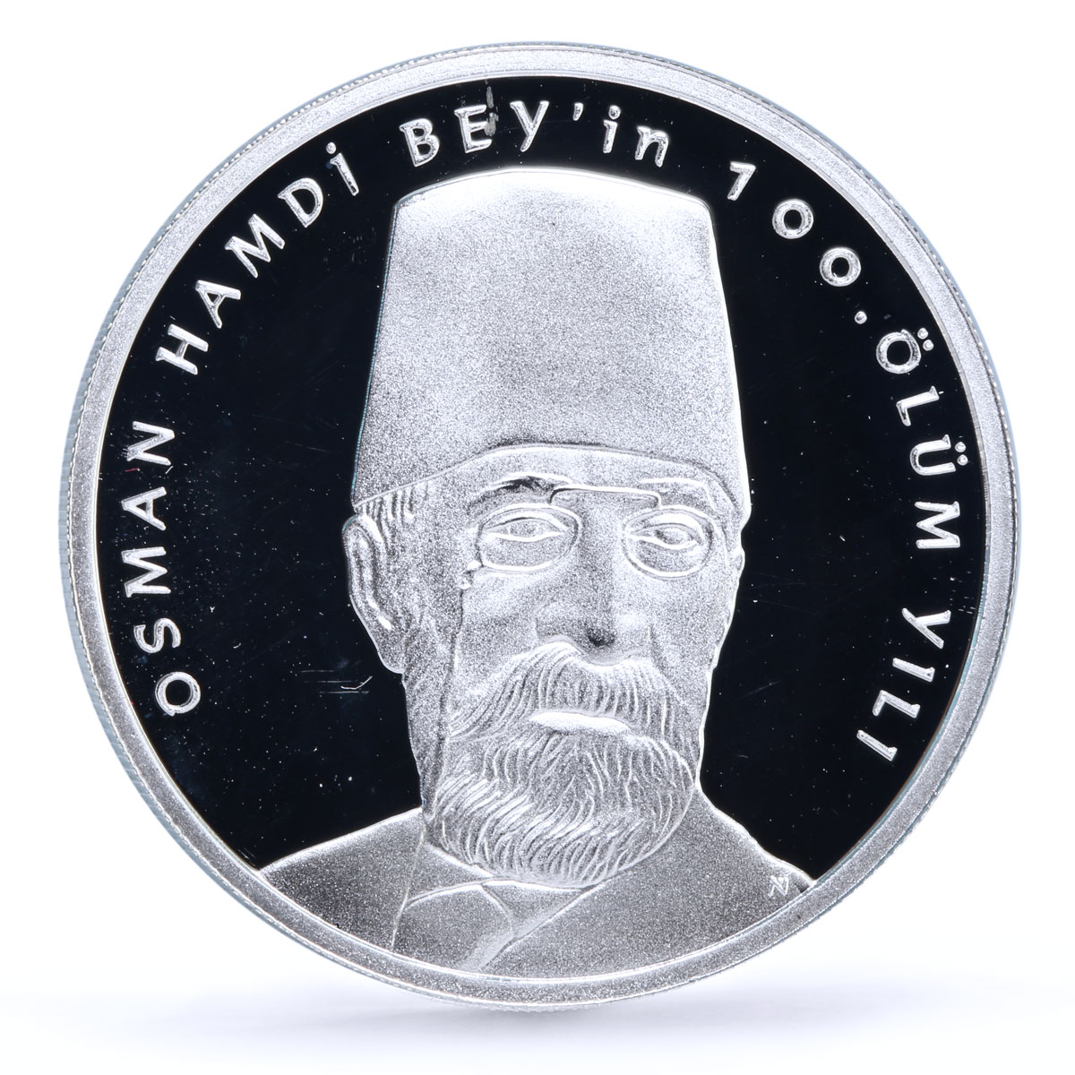 Turkey 50 lira Archaeologist Osman Hamdi Bey Museum Art proof silver coin 2010