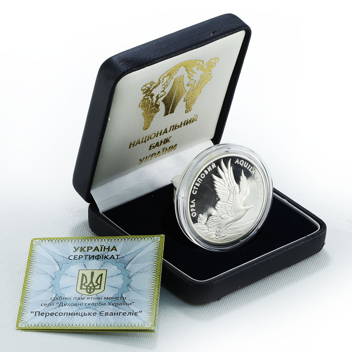 Ukraine 10 hryvnia Steppe Eagle Bird Fauna Red Book silver proof coin 1999
