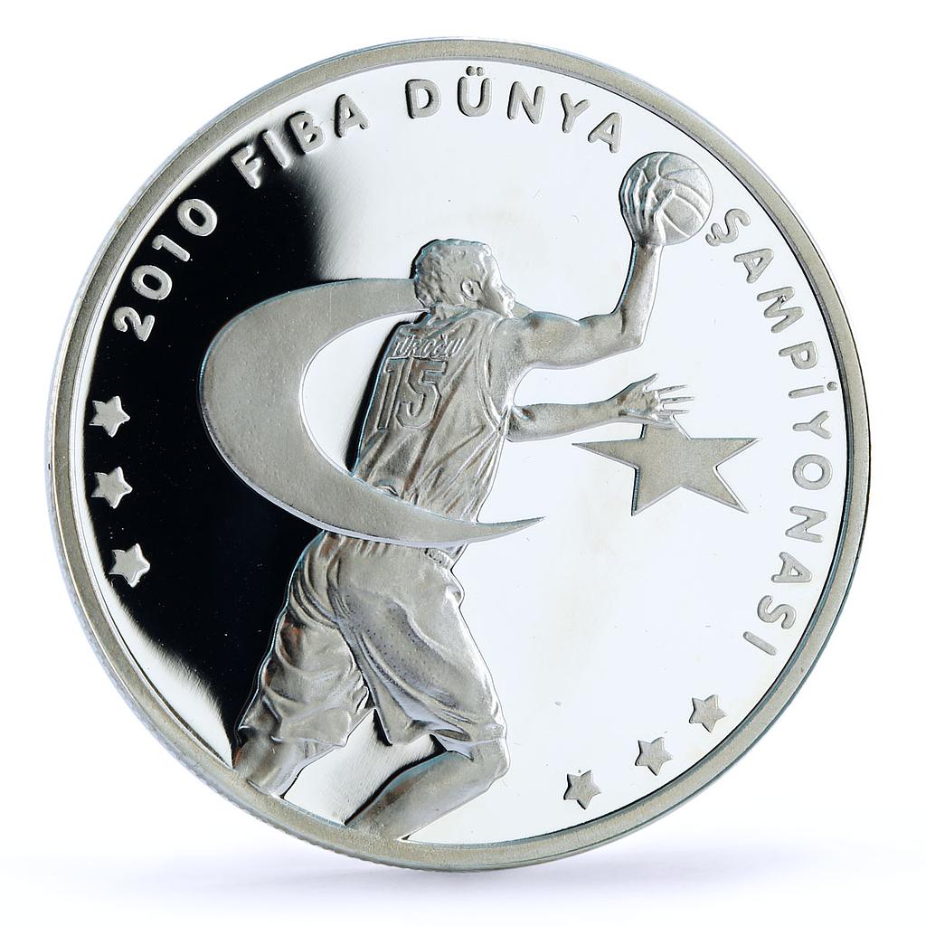 Turkey 50 lira 16th Basketball World Cup Championship proof silver coin 2010