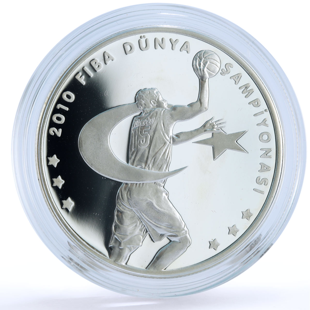 Turkey 50 lira 16th Basketball World Cup Championship proof silver coin 2010