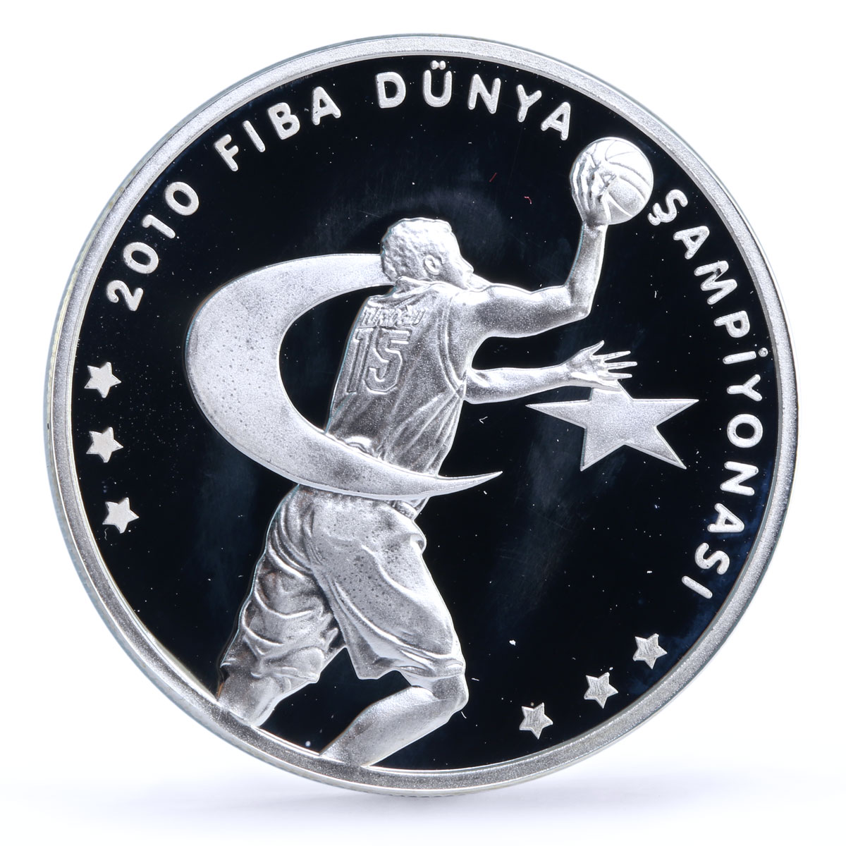 Turkey 50 lira 16th Basketball World Cup Championship proof silver coin 2010