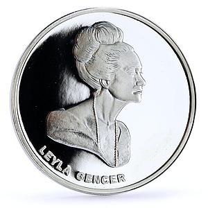 Turkey 15000000 lira Opera Singer Leyla Gencer Music proof silver coin 2004