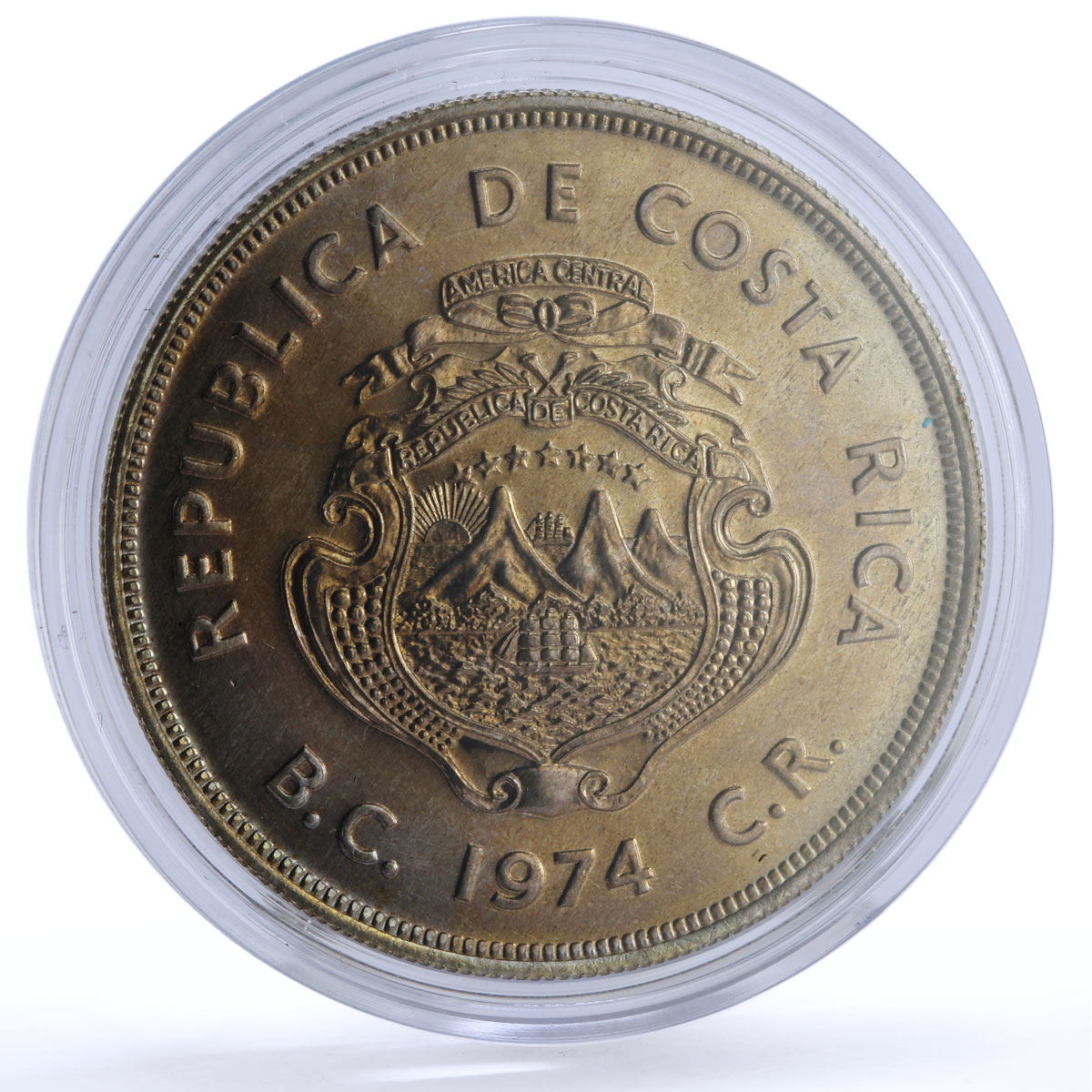 Costa Rica 100 colones Conservation Wildlife Manatee Fauna silver coin 1974
