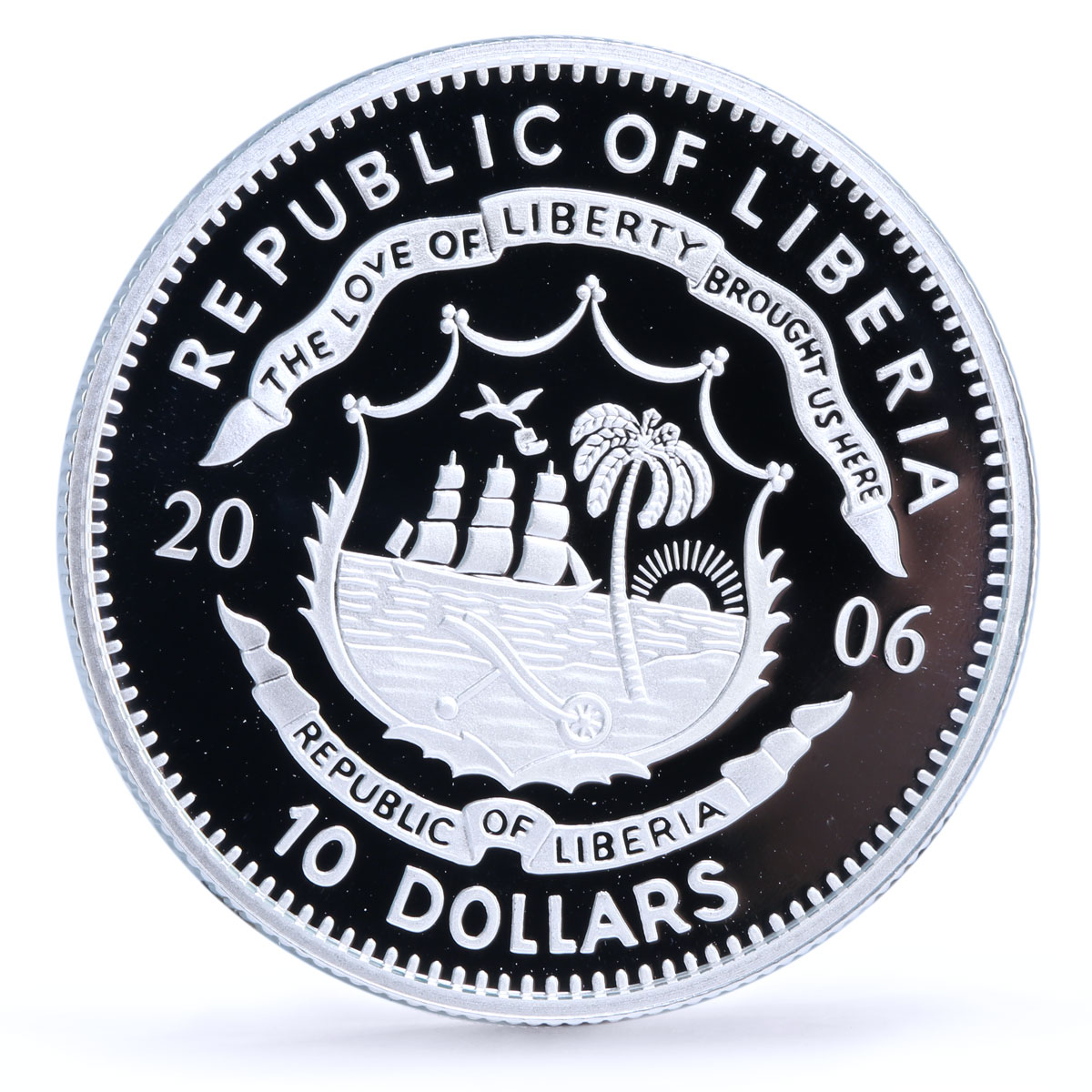 Liberia 10 dollars Writer Thomas Mann Literature proof silver coin 2006