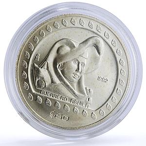 Mexico 50 pesos Precolombina Guererro Aguila Eagle Warrior silver coin 1992