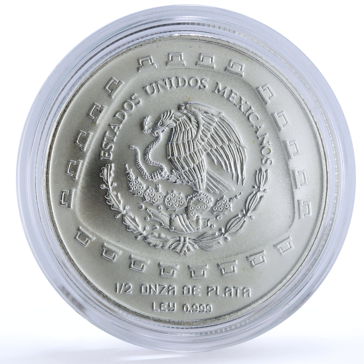 Mexico 2 pesos Precolombina Jaguar Stone Statue Sculpture silver coin 1998