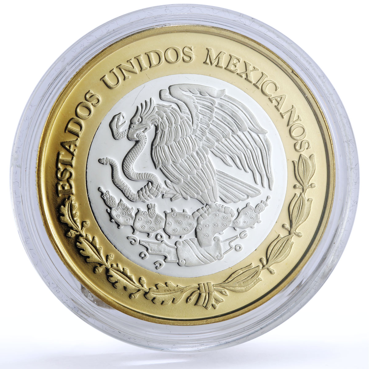 Mexico 100 pesos Numismatic Heritage Pillar Dollar 1732 bimetal coin 2011
