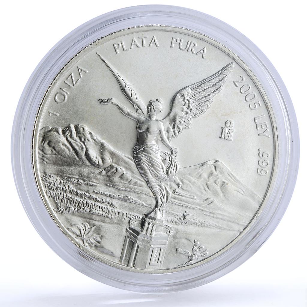 Mexico 1 onza Libertad Angel of Independence silver coin 2005