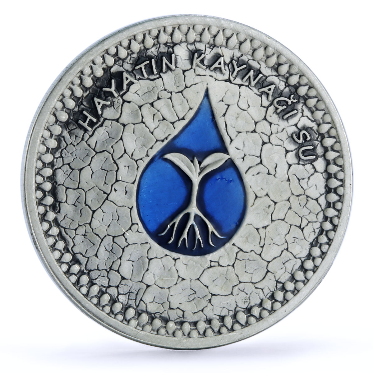 Turkey 50 lira Global Warming Threat Water is Source of Life silver coin 2009