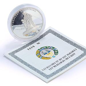 Uzbekistan 1000 som 2200 Years Tashkent City Mother Monument silver coin 2009