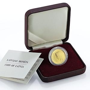 Latvia 20 lats Latvian Coin Woman Portrait Female Face Food KM-96 gold coin 2008