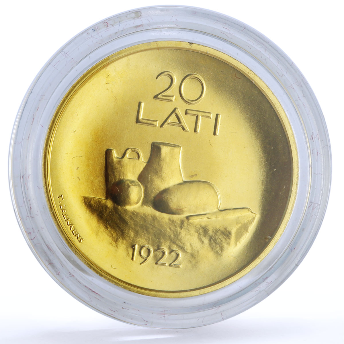 Latvia 20 lats Latvian Coin Woman Portrait Female Face Food KM-96 gold coin 2008