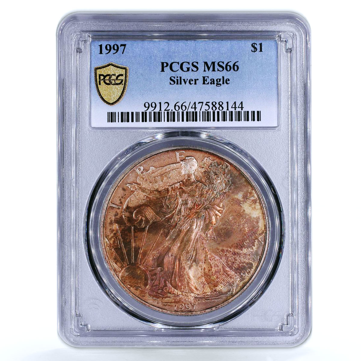 United States 1 dollar Silver Eagle Walking Liberty MS66 PCGS silver coin 1997