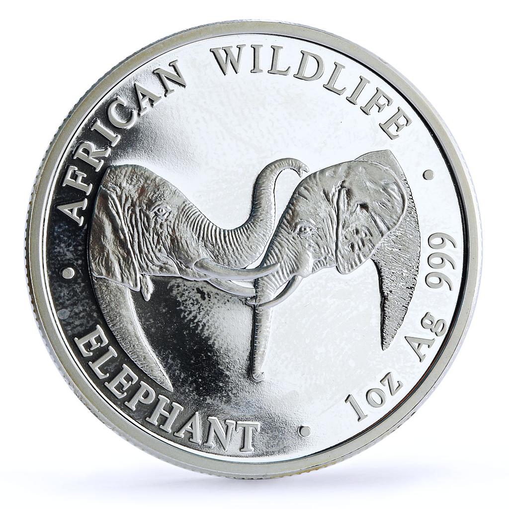 Zambia 5000 kwacha African Wildlife Elephant Animals Fauna silver coin 2002