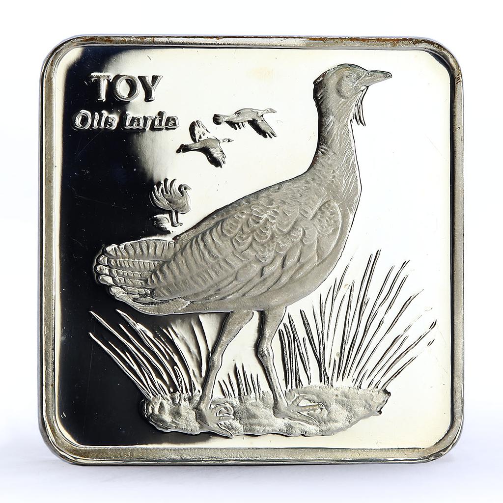 Turkey 7500000 lira Endangered Wildlife Bustard Bird Fauna silver coin 2001