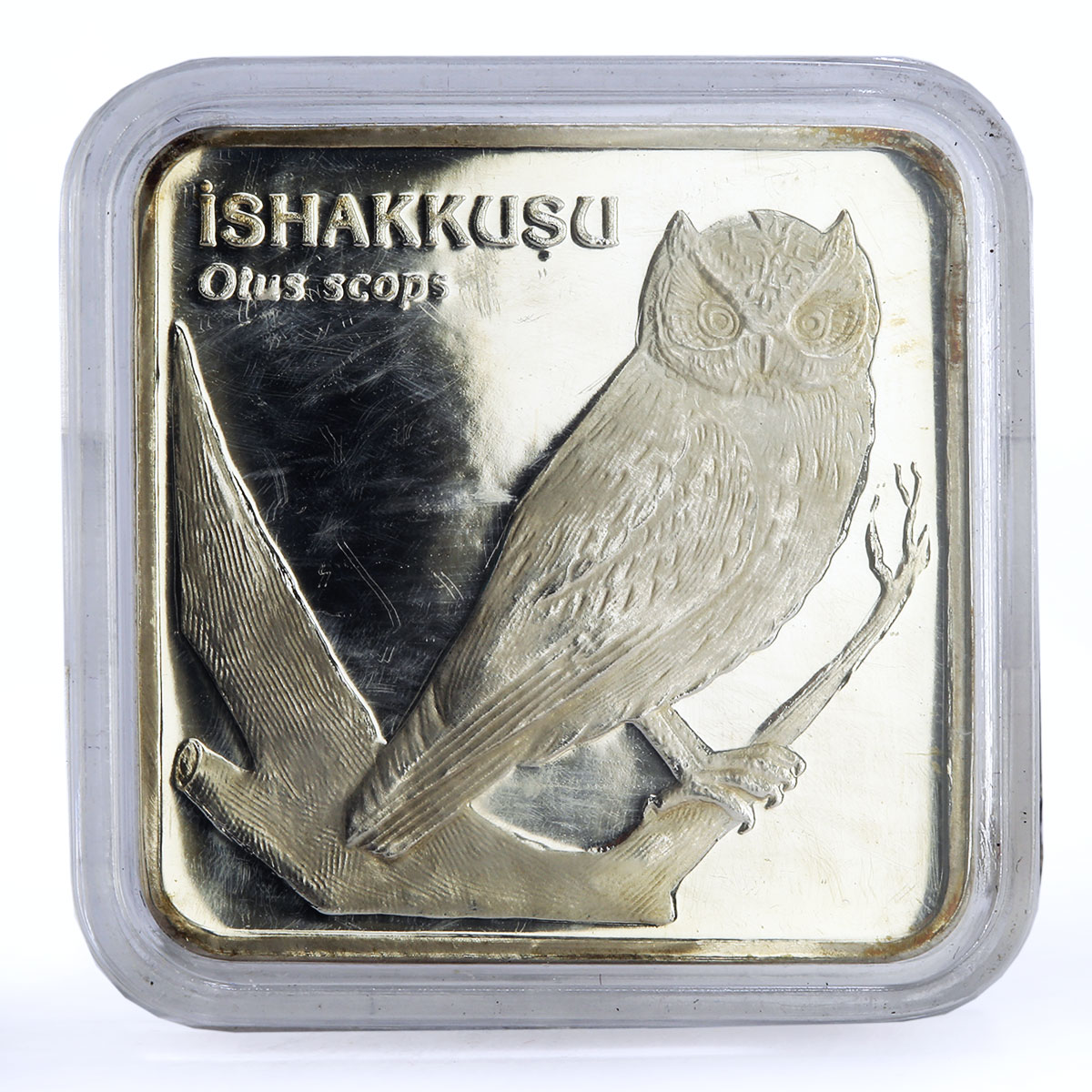 Turkey 7500000 lira Endangered Wildlife Scops Owl Bird Fauna silver coin 2001