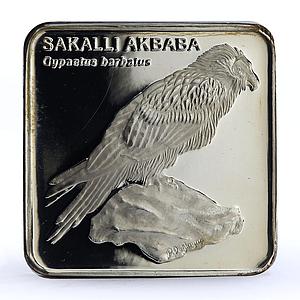 Turkey 7500000 lira Endangered Wildlife Vulture Bird Fauna silver coin 2001