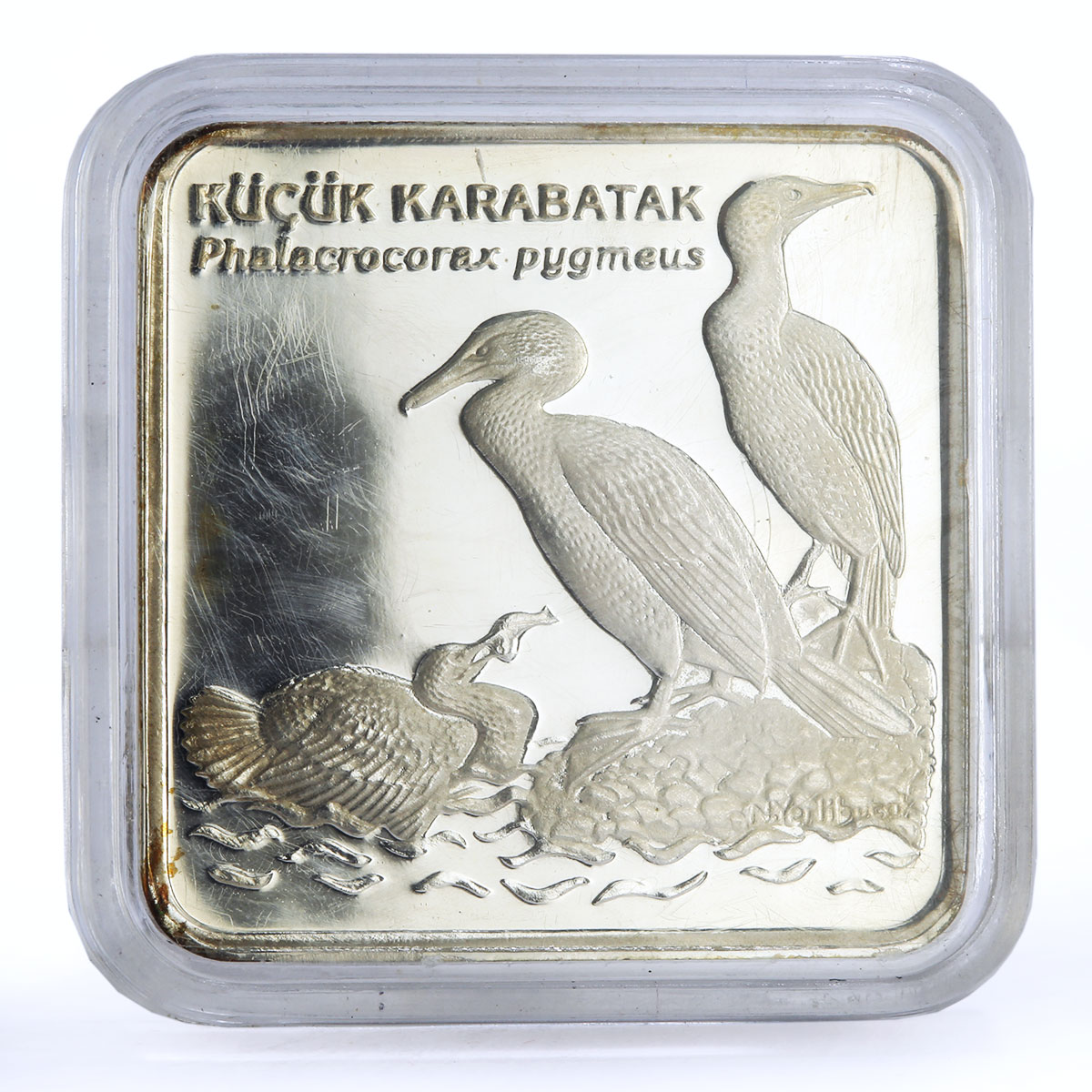 Turkey 7500000 lira Endangered Wildlife Cormorant Bird Fauna silver coin 2001