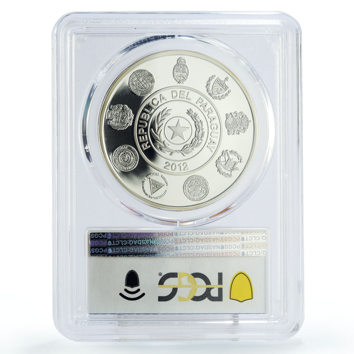 Paraguay 1 guarani Encounter of Two Worlds Sunflower PR70 PCGS silver coin 2012