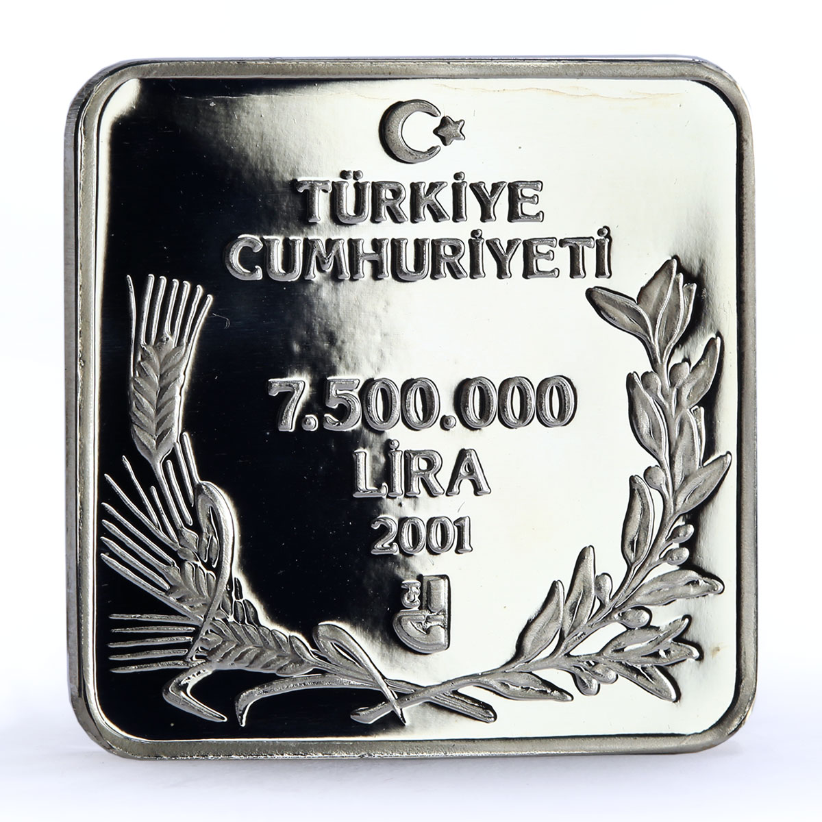 Turkey 7500000 lira Endangered Wildlife Bee Eater Bird Fauna silver coin 2001