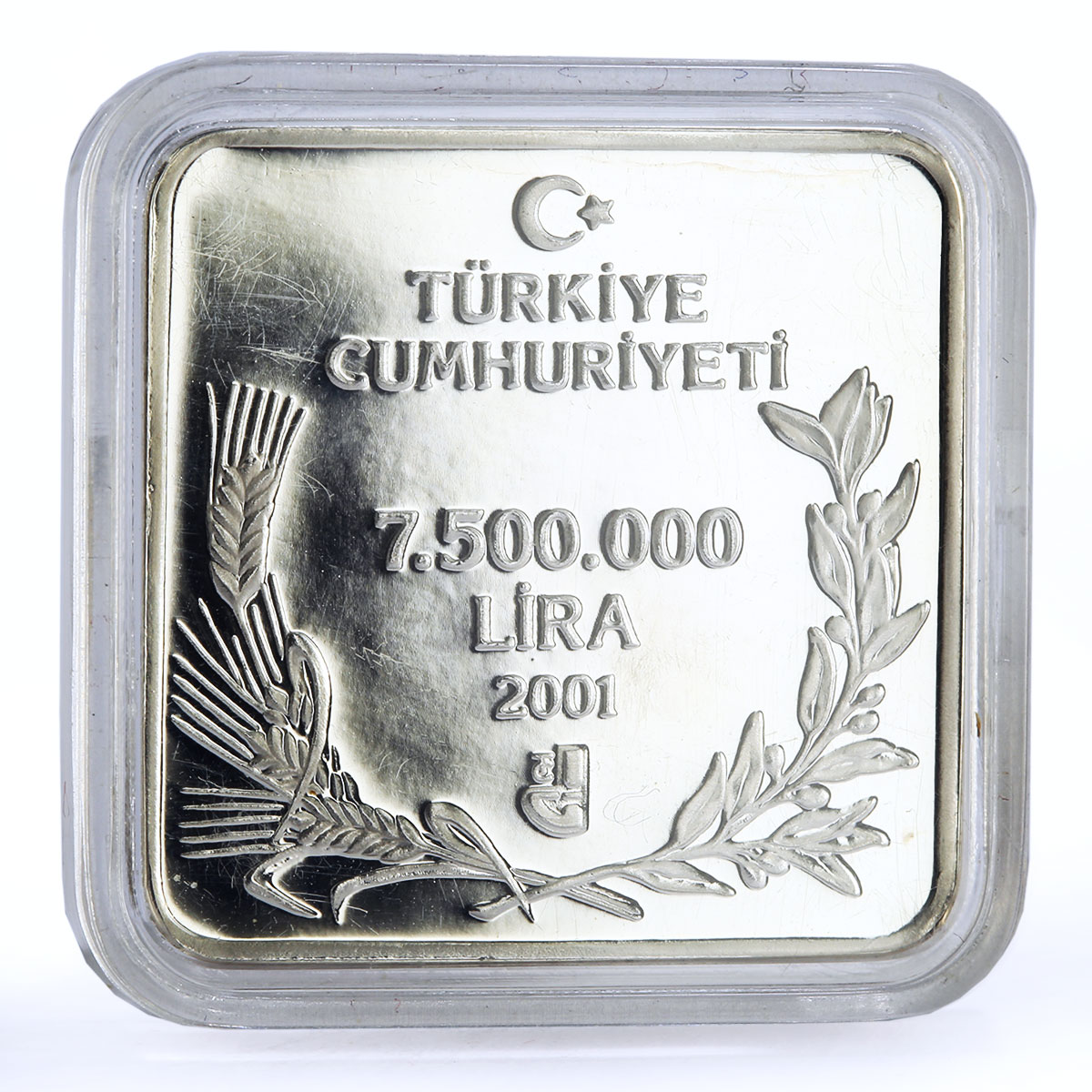 Turkey 7500000 lira Endangered Wildlife Bee Eater Bird Fauna silver coin 2001