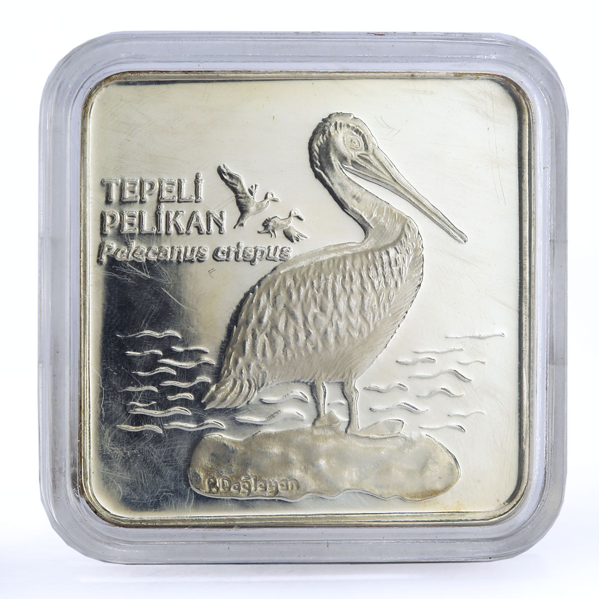 Turkey 7500000 lira Endangered Wildlife Pelican Bird Fauna silver coin 2001