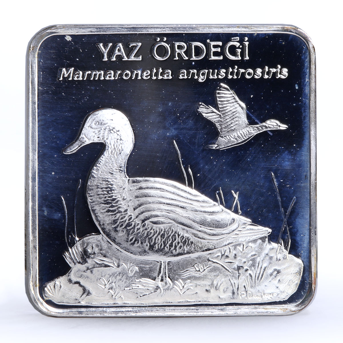 Turkey 7500000 lira Endangered Wildlife Marbled Duck Bird Fauna silver coin 2001