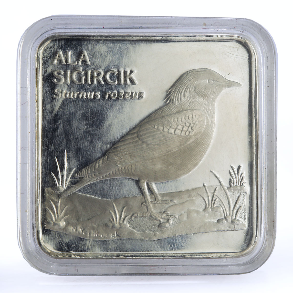 Turkey 7500000 lira Endangered Wildlife Starling Bird Fauna silver coin 2001