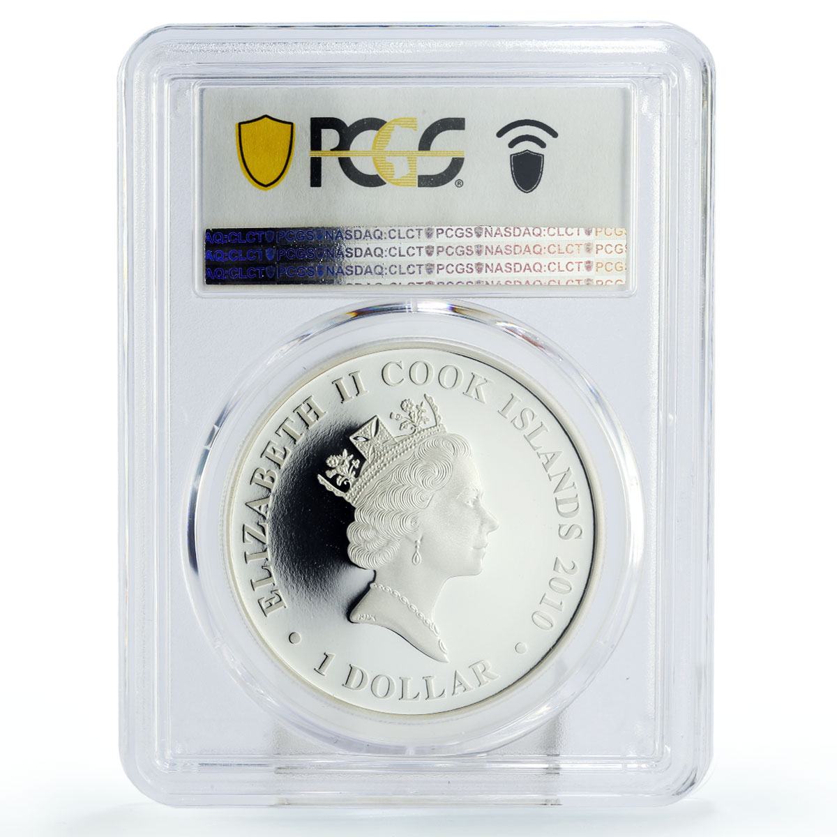 Cook Islands 1 dollar Trafalgar Battle Ship Clipper PR70 PCGS silver coin 2010