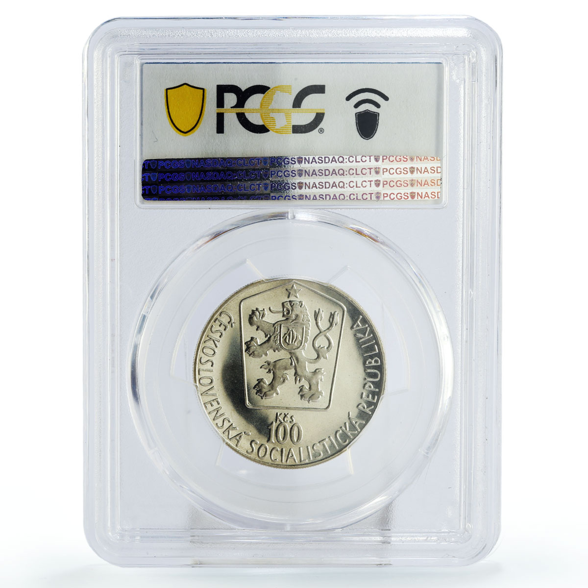 Czechoslovakia 100 korun Ice Hockey World Cup PR67 PCGS silver coin 1985