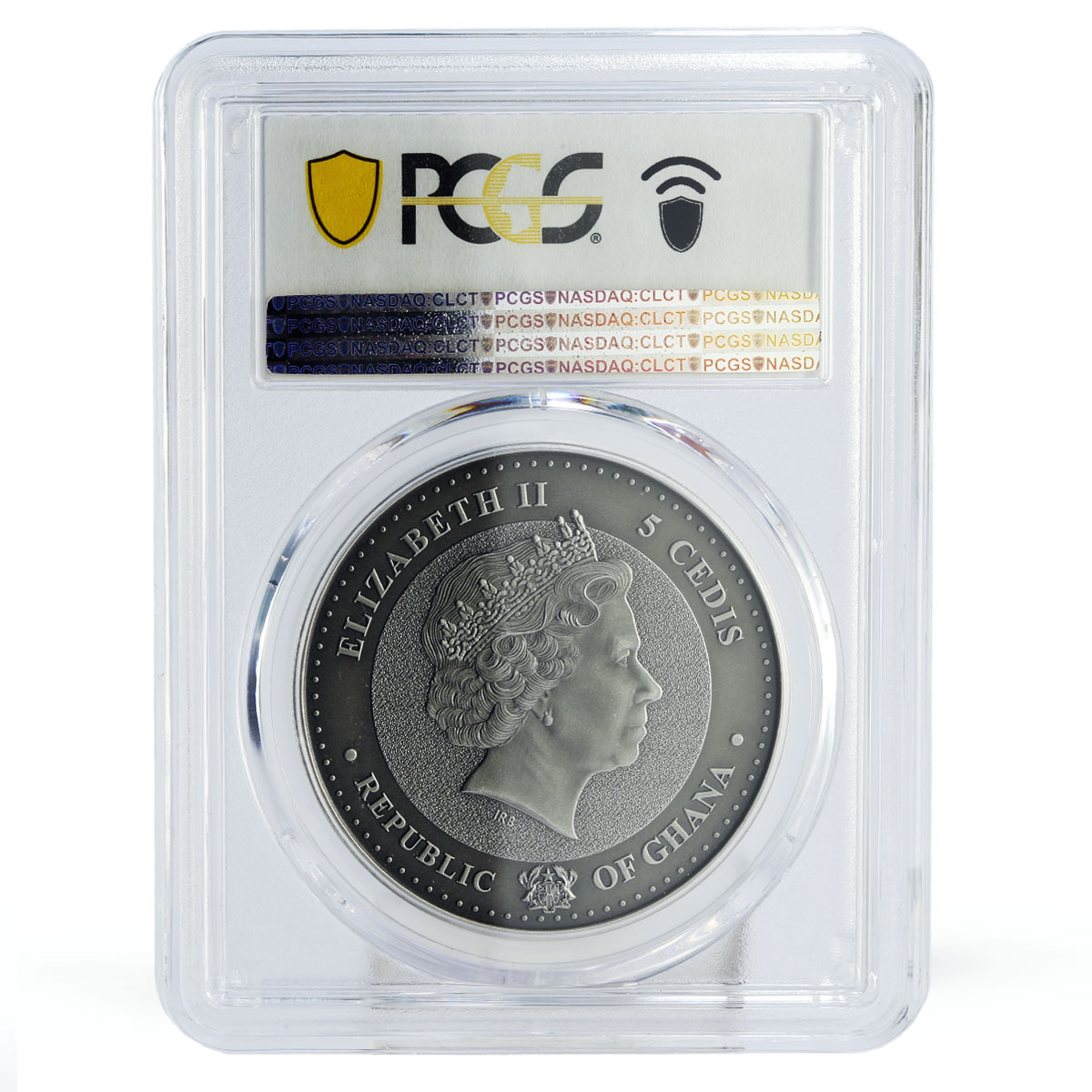 Ghana 5 cedis Endangered Wildlife Flamingo Bird Fauna MS70 PCGS silver coin 2016